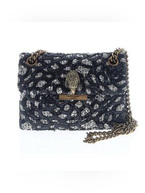 Kurt Geiger Black & Silver Sequin Chain Crossbody Bag purse